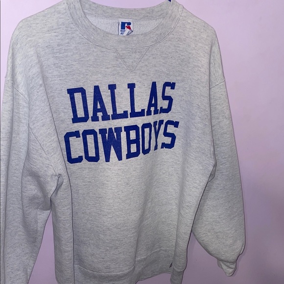 Russell Athletic Gray and Blue Crewneck Sweater - Picture 1 of 4